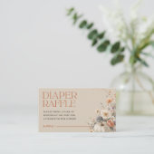 Pumpkin Fall Floral Baby Dusche Windeln Raffle Begleitkarte (Stehend Vorderseite)