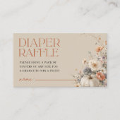 Pumpkin Fall Floral Baby Dusche Windeln Raffle Begleitkarte (Vorderseite)