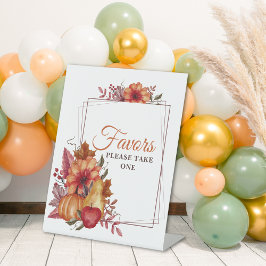 Pumpkin Fall Floral Baby Duwer Favoriten Sockelschild