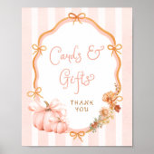 Pumpkin Fall Floral Baby Shower Cards and Gifts Poster (Vorne)
