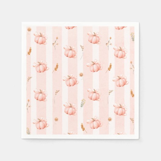 Pumpkin Fall Floral Baby Shower Serviette (Vorderseite)