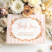 Pumpkin Fall Floral Baby Shower Thank You Card Dankeskarte