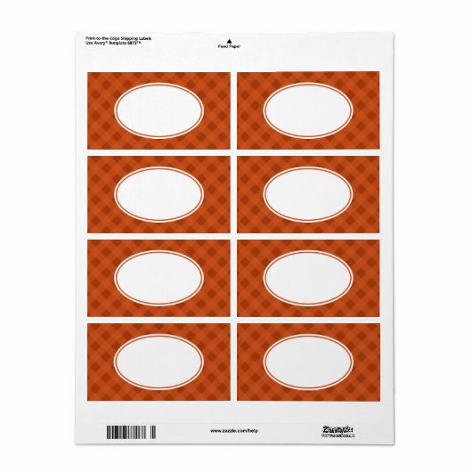 Pumpkin Fall Food Kitchen Gingham Labels (Vorne)