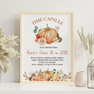 Pumpkin Fall Geburtstag Party Time Kapsel Zeichen Poster