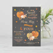 Pumpkin Fall Geburtstagsparty JEDE altersbedingte  Einladung (Stehend Vorderseite)