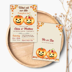 Pumpkin Fall Gender offenbaren Einladung