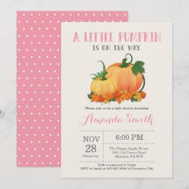 Pumpkin Fall Girl Baby Shower Einladungskarte Einladung