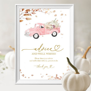 Pumpkin Fall Girl Babyduschberatung & Wünsche Unte Poster
