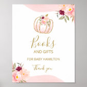 Pumpkin Fall Girl Babyduschbücher und Geschenke Un Poster (Vorne)