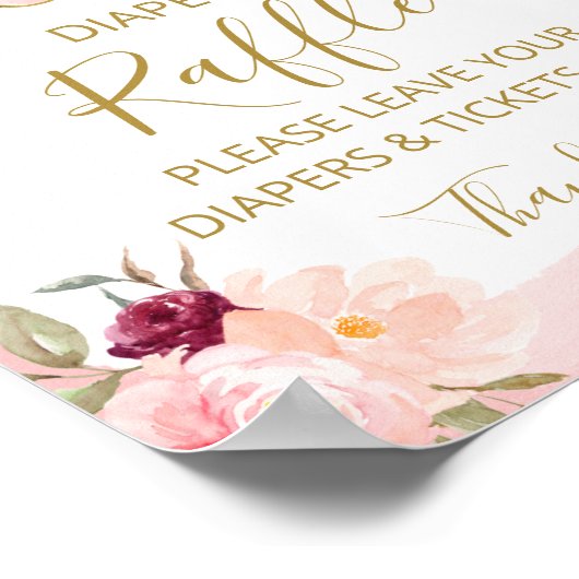 Pumpkin Fall Girl Babydusche Windelwanne Raffle Ze Poster (Ecke)