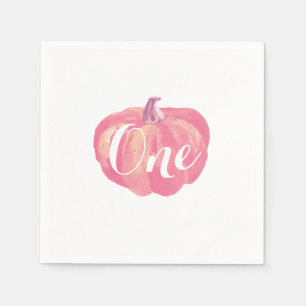Pumpkin Fall Girl Erste Geburtstagsparty Pink Serviette