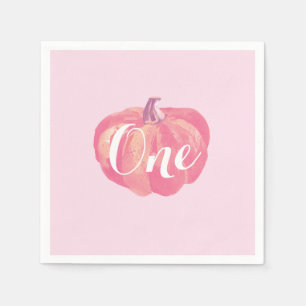Pumpkin Fall Girl Erste Geburtstagsparty Pink Serviette