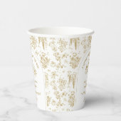 Pumpkin Fall Gold Whimsical Floral Baby Dusche Pappbecher (Rechts)