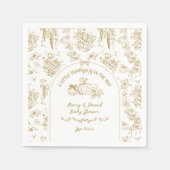 Pumpkin Fall Gold Whimsical Floral Baby Dusche Serviette (Vorderseite)