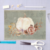 Pumpkin Fall Grau Orange Floral Mushroom Decoupage Seidenpapier (Handwerk)