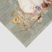 Pumpkin Fall Grau Orange Floral Mushroom Decoupage Seidenpapier (Ausschnitt)