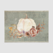 Pumpkin Fall Grau Orange Floral Mushroom Decoupage Seidenpapier (Vorderseite)