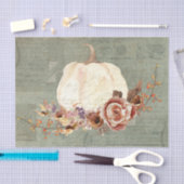 Pumpkin Fall Gray Orange Red Floral Vodipage Seidenpapier (Handwerk)