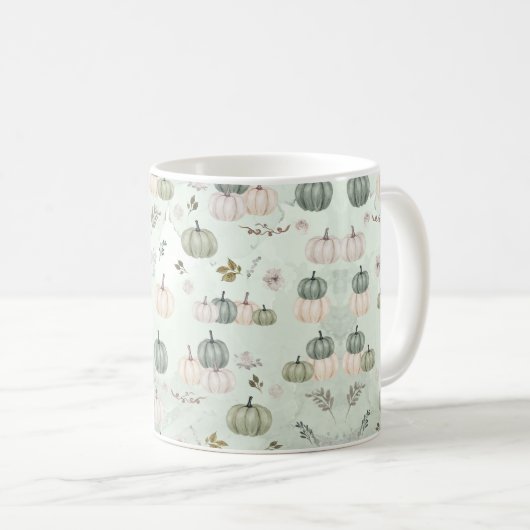 Pumpkin Fall Green Erntedank Dinner Kaffeetasse (VorderseiteRechts)
