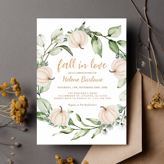 Pumpkin Fall Greenery Brautparty Einladung