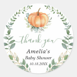 Pumpkin Fall Greenery Gold Foliage Gefallen Vielen Runder Aufkleber