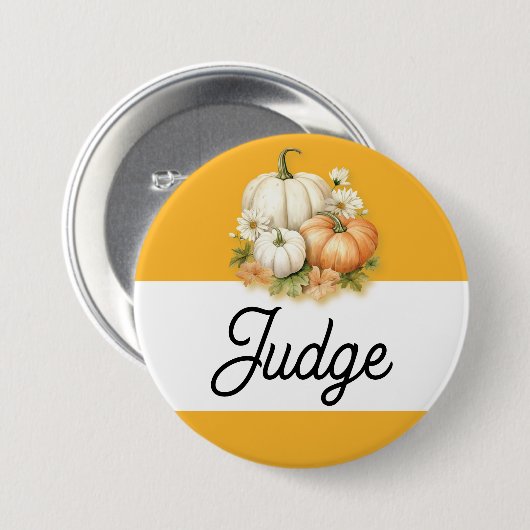 Pumpkin Fall Harvest Fair Judge Button (Vorne & Hinten)