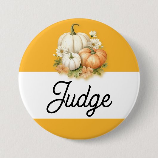 Pumpkin Fall Harvest Fair Judge Button (Vorderseite)