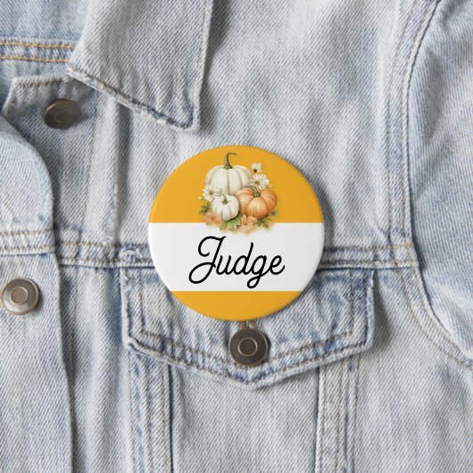Pumpkin Fall Harvest Fair Judge Button (Beispiel)