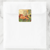 Pumpkin Fall Harvest Quadratischer Aufkleber (Tasche)
