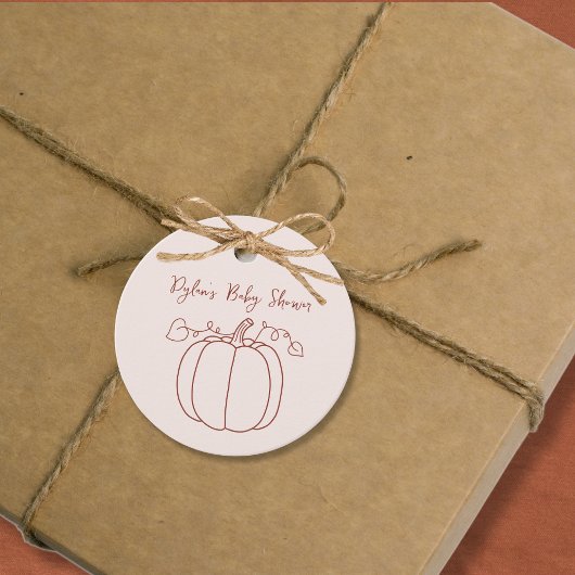 Pumpkin Fall Herbsthandschuh Doodle Kinderdusche Geschenkanhänger