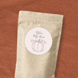 Pumpkin Fall Herbsthandschuh Doodle Kinderdusche Runder Aufkleber