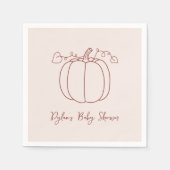 Pumpkin Fall Herbsthandschuh Doodle Kinderdusche Serviette (Vorderseite)