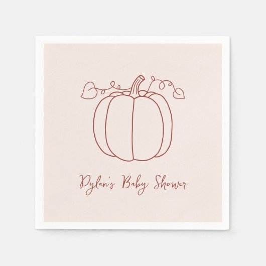 Pumpkin Fall Herbsthandschuh Doodle Kinderdusche Serviette (Vorderseite)