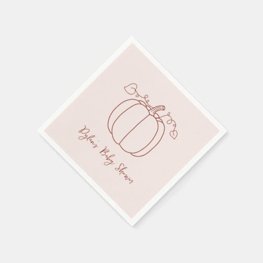 Pumpkin Fall Herbsthandschuh Doodle Kinderdusche Serviette (Ecke)