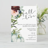 Pumpkin Fall in Liebe Brautdusche Einladung (Stehend Vorderseite)