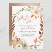 Pumpkin Fall in Liebe Herbst Bridal Paare Dusche Einladung (Vorne/Hinten)