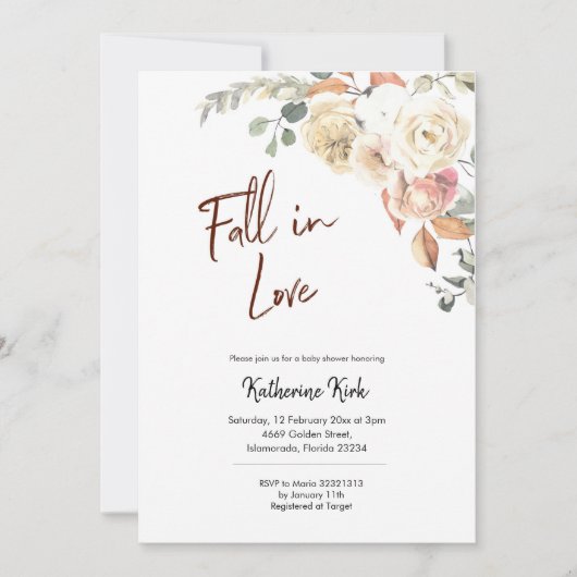 Pumpkin Fall in Liebe Kinderdusche Einladung (Vorderseite)