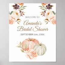 Pumpkin Fall Liebe Brautparty Begrüßungszeichen