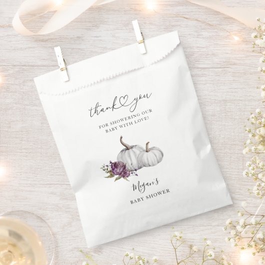 Pumpkin Fall Lila Blume Kinderdusche Geschenktütchen (Ausgeschnitten)