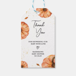 Pumpkin Fall Minimalistisch Baby Duwer Fevor Tags Geschenkanhänger