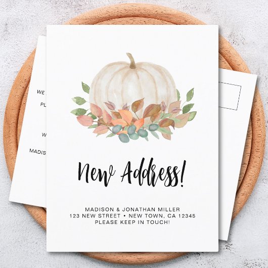 Pumpkin Fall Moving Ankündigungspostkarte