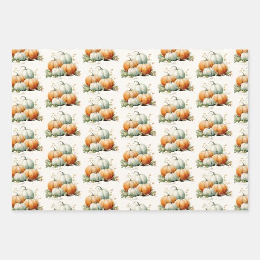 Pumpkin Fall Neutral Baby Dusche Geschenkpapier Set (Vorderseite)