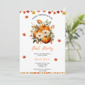 Pumpkin Fall Party Einladung (Stehend Vorderseite)