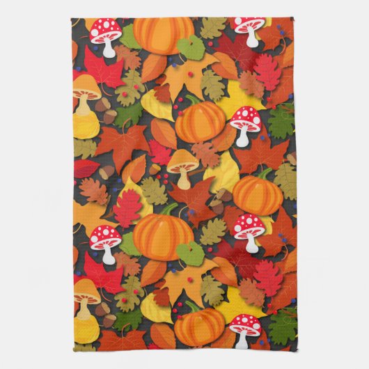 Pumpkin Fall Pattern Geschirrtuch (Vertikal)