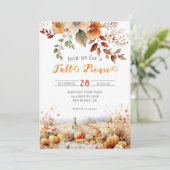 Pumpkin Fall Picnic Einladung (Stehend Vorderseite)