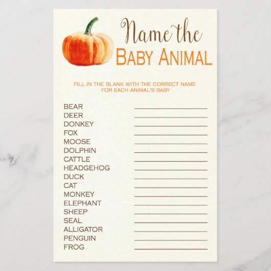 Pumpkin Fall Rustic Baby Baby Shooting Game Flyer (Vorne)