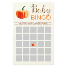 Pumpkin Fall Rustic Baby BINGO Babydusche Spiel