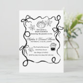 Pumpkin Fall Rustic Chic Baby Dusche Invitati Einladung (Stehend Vorderseite)