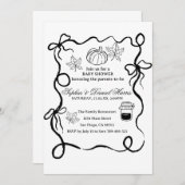 Pumpkin Fall Rustic Chic Baby Dusche Invitati Einladung (Vorne/Hinten)