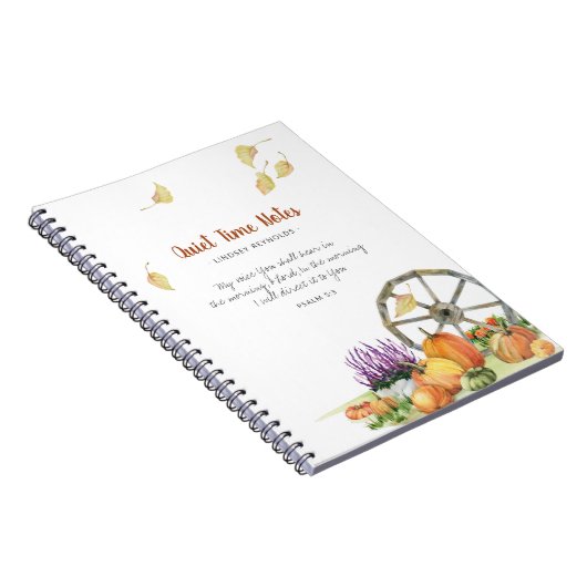 Pumpkin Fall Rustic Monogram Quiet Time Notebook Notizblock (Rechte Seite)